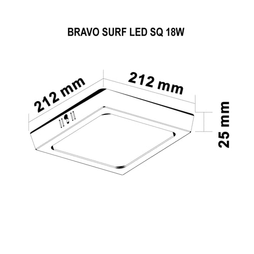 SYLVANIA โคมไฟดาวน์ไลท์ติดลอย รุ่น BRAVO SURF LED SQ 18W 6500K White Frame (หน้าเหลี่ยม) ขอบขาว แสงเดย์ไลท์