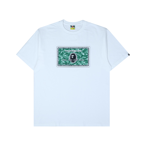 A BATHING APE CREDIT CARD LOGO T-SHIRT WHITE