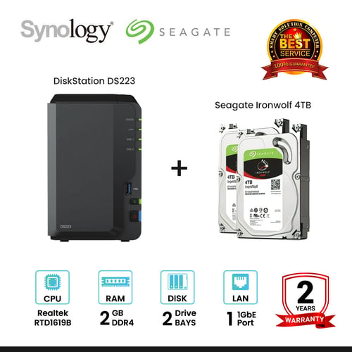 [NEW] Synology DiskStation DS223 2-Bay + Seagate Ironwolf 4TB / 6TB / 8TB