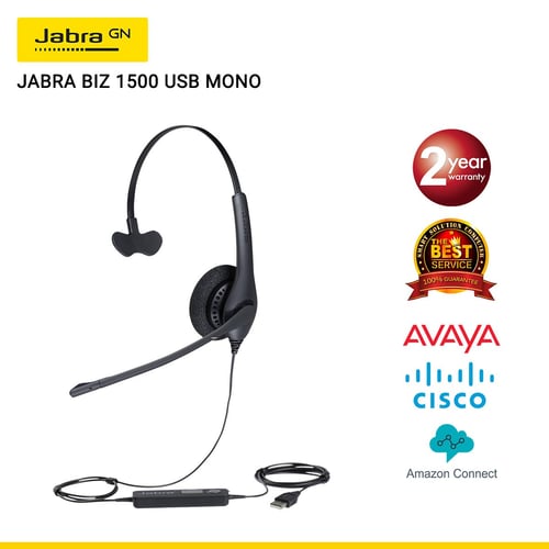 JABRA BIZ 1500 USB MONO (JBA-1553-0159) ชุดหูฟังมีสายสำหรับ Call Center