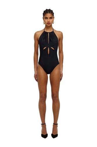 SELF-PORTRAIT - 613 HALTER NECK BOW SWIMSUIT