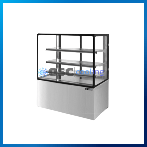 ตู้โชว์เค้กกระจกตรง 3 ชั้นวาง กว้าง 70 ซม. สีสแตนเลส "SANDEN" 15.1 คิว [SKR-0703G]