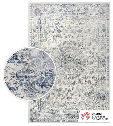 DAVINCI (L1) 57109 6666 L1 200x290 CM. CREAM BLUE
