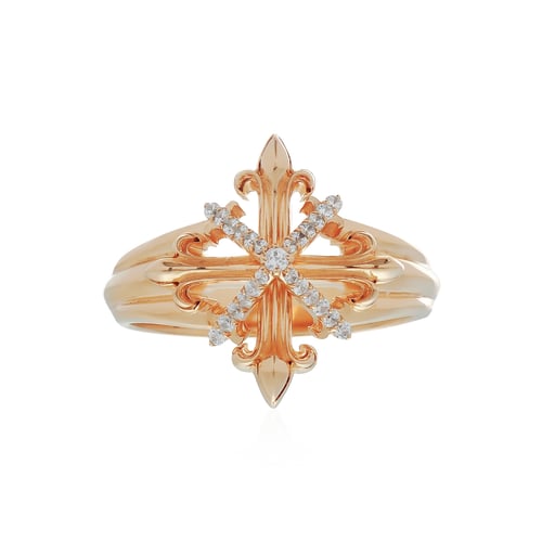 The Rituals Star ring Xtreme - Pure Pink แหวนเงินแท้ 925 ขัดเงาพิเศษ ชุบทองชมพูบริสุทธิ์ ฝังคริสตัล ลาย Rituals Star แทนดาว 9 ดวงที่สำคัญ