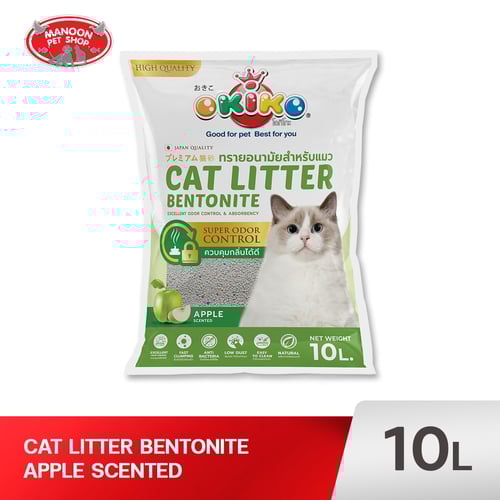 OKIKO ECO ทรายแมว แอปเปิ้ล 10L.