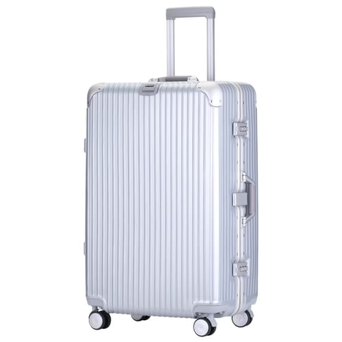 กระเป๋าเดินทาง29นิ้ว โครงอลูมิเนียม สีเงิน ล้อคู่4ล้อ กุญแจtsa 