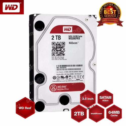 WD HD CAVIAR RED NAS 2TB 3.5" 5400RPM CACHE 128MB,SATA3(6GB/S) 3YRS (WD20EFZX)