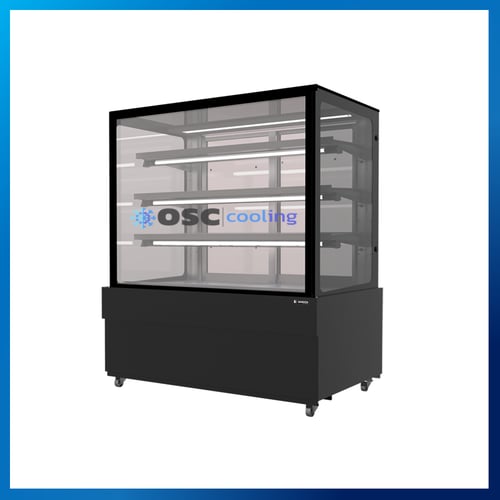 ตู้โชว์เค้กกระจกตรง 3 ชั้นวาง Premium Plus กว้าง 120 ซม. สีดำ 21.1 คิว [SKS-1217Z]