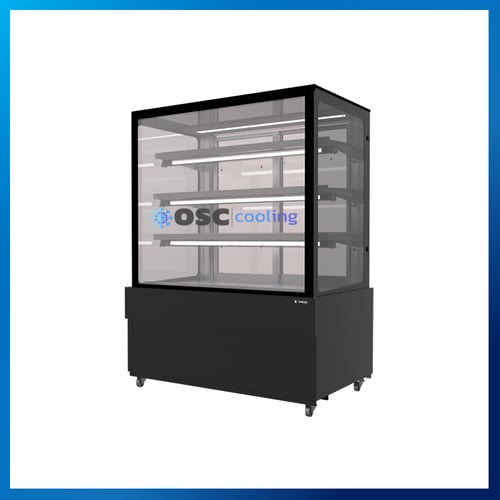 ตู้โชว์เค้กกระจกตรง 3 ชั้นวาง Premium Plus กว้าง 90 ซม. สีดำ 15.9 คิว [SKS-0917Z]