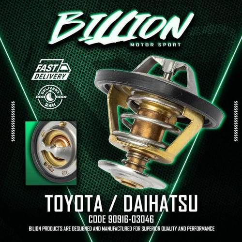 วาล์วน้ำ Billion Thermostat 68° [Part No.90916-03046] สำหรับ Toyota AE100-AE111-4AFE-4AF-3S-5S-2E และ Daihatsu JB