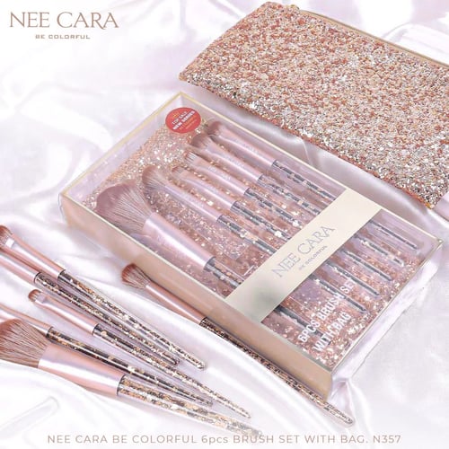 NEE CARA นีคาร่า ชุดแปรง 6 ชิ้นพร้อมกระเป๋า N357