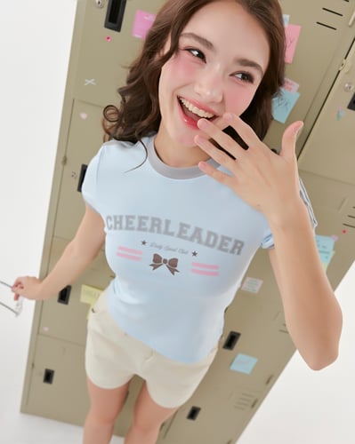 Cheerleader tee 🛼 (Blue babe)