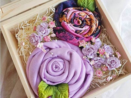 Gift for adults with various styles of scarves bright for retirement