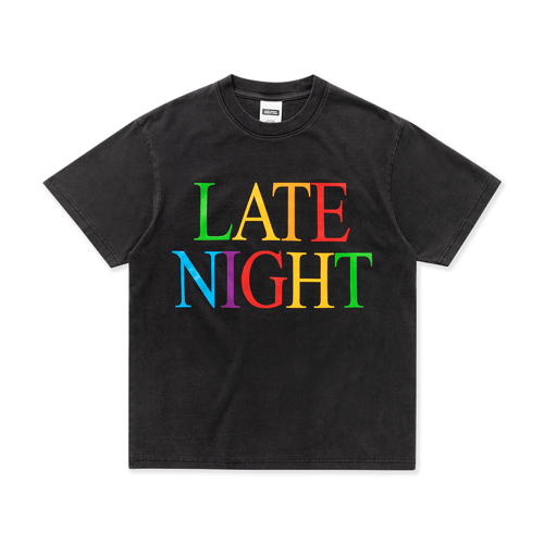 LATE NIGHT DANCE CLUB SILLICON CLUB T-SHIRT FADE BLACK