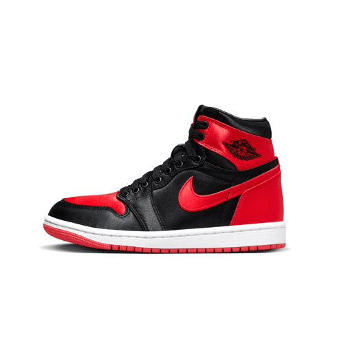 NIKE AIR JORDAN 1 HI OG BRED SATIN BLACK/RED (WMNS)