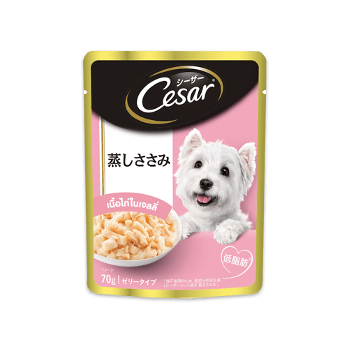 [MANOON] CESAR Pouch ซีซาร์ อาหารเปียกสุนัขแบบซอง รสเนื้อไก่ในเจลลี่ ขนาด 70 กรัม