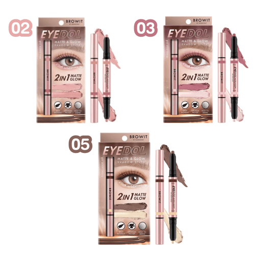Browit EYEDOL Matte&Glow Shadow Stick 0.5g+0.5g.