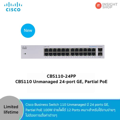 [CBS110-24PP-EU] CBS110 Unmanaged 24-port GE, Partial PoE, 2x1G SFP