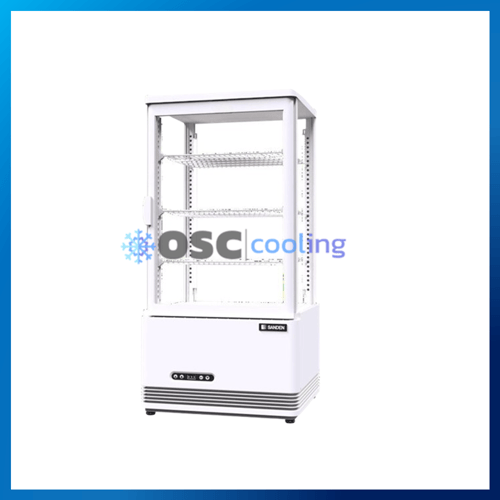 ตู้แช่กระจก 4 ด้าน ชั้นวาง 3 ชั้น "SANDEN" 2.8 คิว [SAG-0785C-WHITE]