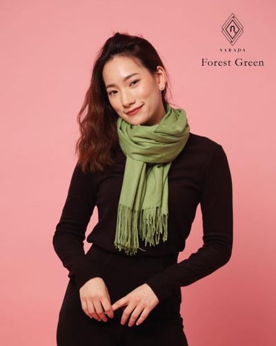 ผ้าพันคอแคชเมียร์  Forest Green