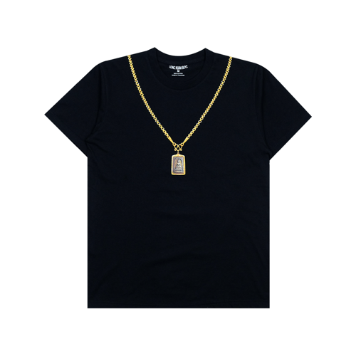 LONGNUAMBOYZ NECKLACE THE STONE T-SHIRT BLACK