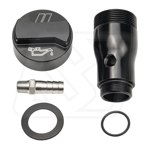 คอเติมน้ำมันเครื่อง Billion CNC สำหรับ Volkswagen ตัวเลือก 2 องศา 0° / 45° [BLACK/SILVER]