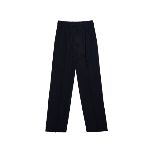 FUXURY BUCKLE STRAIGHT TROUSERS BLACK