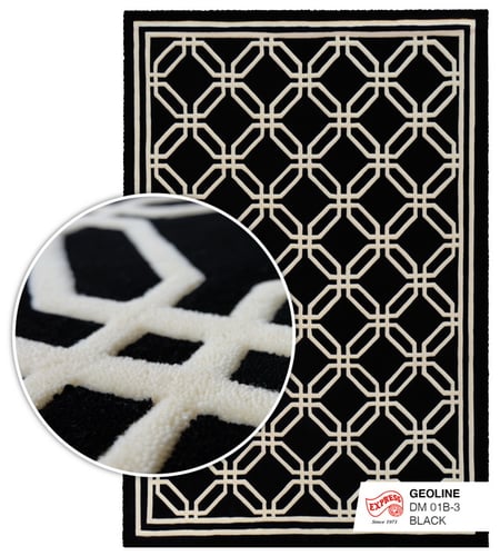GEO LINE (L) RUG DM 01B-3 L 160x230 cm. BLACK (PRE-ORDER)