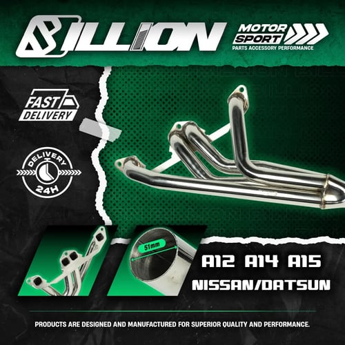 เฮดเดอร์ Billion 4-1 สำหรับ Nissan/Datsun A12 A14 A15