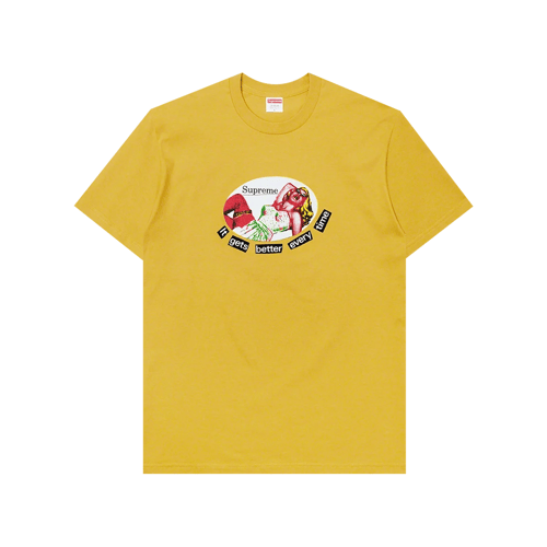 SUPREME IT GETS BETTER EVERY TIME T-SHIRT YELLOW