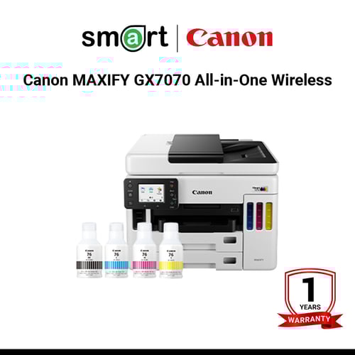 เครื่องพิมพ์อิงค์เจ็ท Canon MAXIFY GX7070 All-in-One Wireless Ink Tank (Colour)