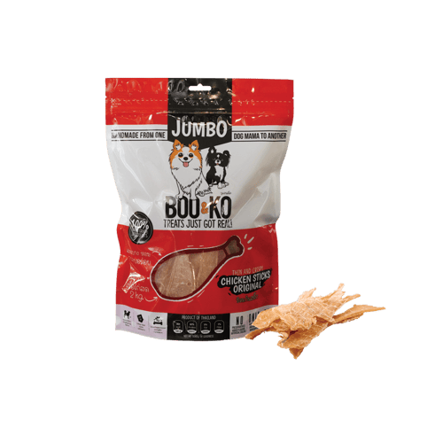 BOO&KO Dog Snack Chicken Sticks Jumbo Original บูแอนด์โค ขนมสุนัข ไก่อบแห้ง รสออริจินอล ขนาด 500 กรัม