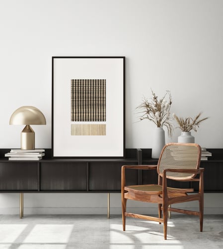 Woven artwork Stripe Black L05A