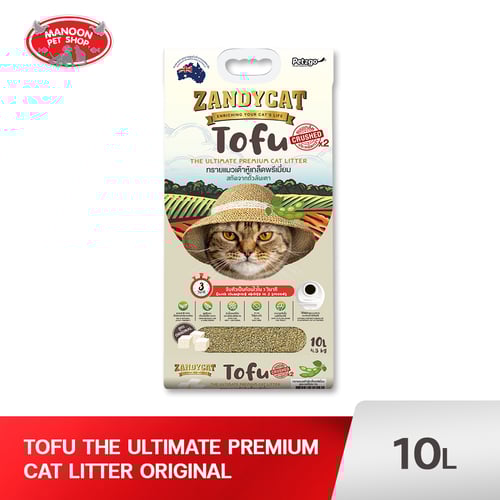 ZANDYCAT ทรายเต้าหู้เกล็ดพรีเมี่ยม สกัดจากถั่วลันเตา 10L.