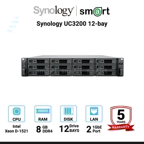 Synology UC3200 12-bay Dual Controller Active-Active iSCSI Server (up to 36-bay) &nbsp;| กรุณาติดต่อเจ้าหน้าที่เพื่อขอใบเสนอราคา