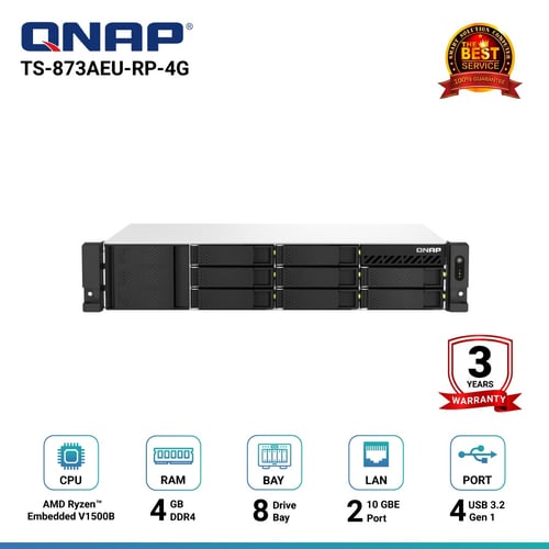 Qnap-TS-873AEU-RP-4G อุปกรณ์จัดเก็บข้อมูลบนเครือข่าย