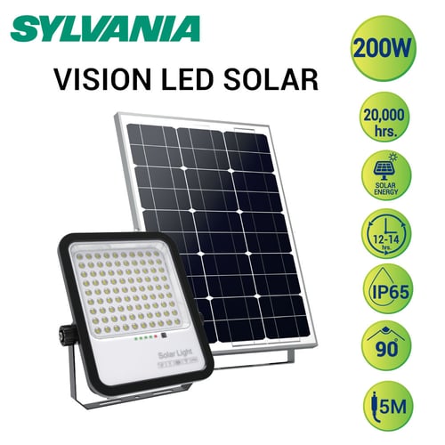 [สินค้าใหม่ ] SYLVANIA โคมไฟสปอร์ตไลท์โซลาร์เซลล์ LED Solar Cell พร้อมรีโมท รุ่น VISION LED SOLAR 200W