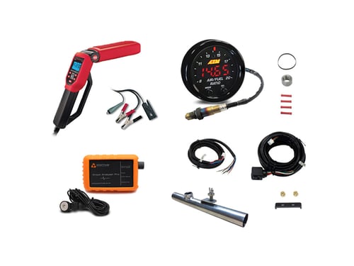 เซตจูนเนอร์มืออาชีพ เกจวัด AEM X-Series + ดิจิตอล ไทม์มิ่งไลท์ INNOVA 5568 + Phormula KS-Pro อุปกรณ์วิเคราะห์น็อค + ที่คีบปลายท่อ