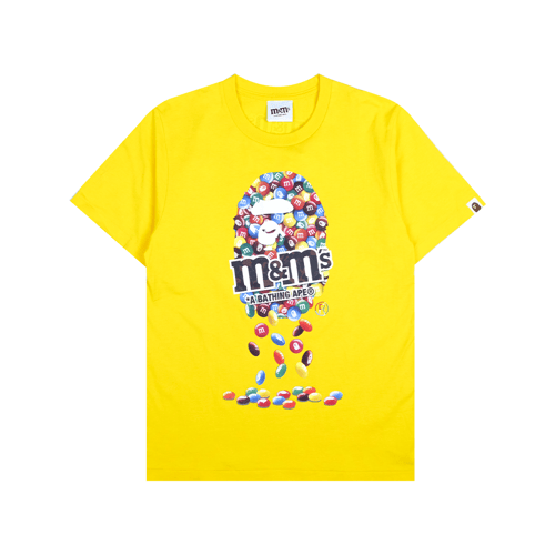 A BATHING APE X M&M S APE HEAD T-SHIRT YELLOW