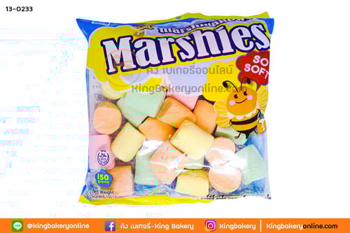 มาร์ชเมลโลว์ คละสีเม็ดใหญ่ 150 กรัม(1ลังx24ถุง)