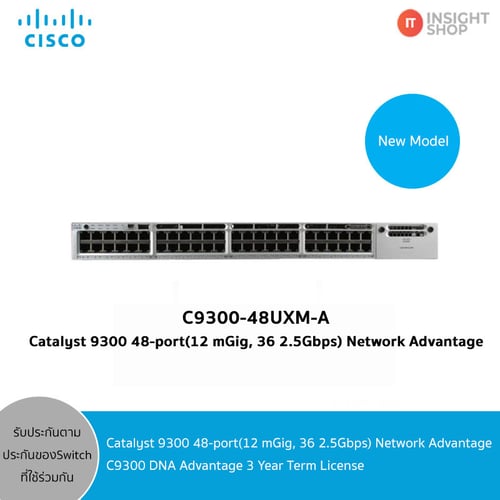 [C9300-48UXM-A] Catalyst 9300 48-port(12 mGig, 36 2.5Gbps) Network Advantage