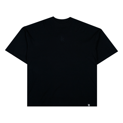 TZ WORLDWIDE M-BOSSED LOGO OVS T-SHIRT BLACK