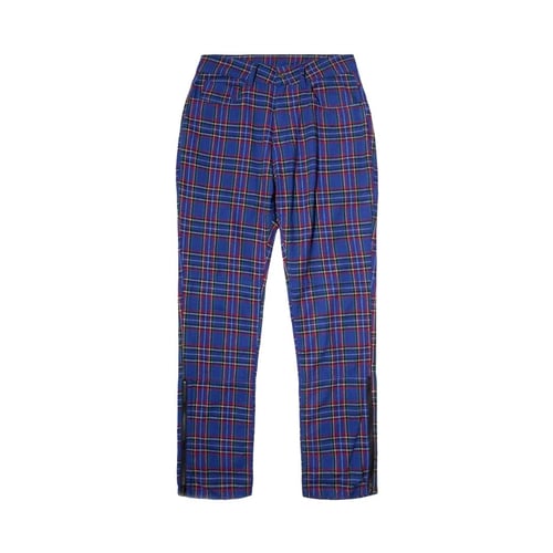 PLEASURES RESET PLAID PANTS BLUE