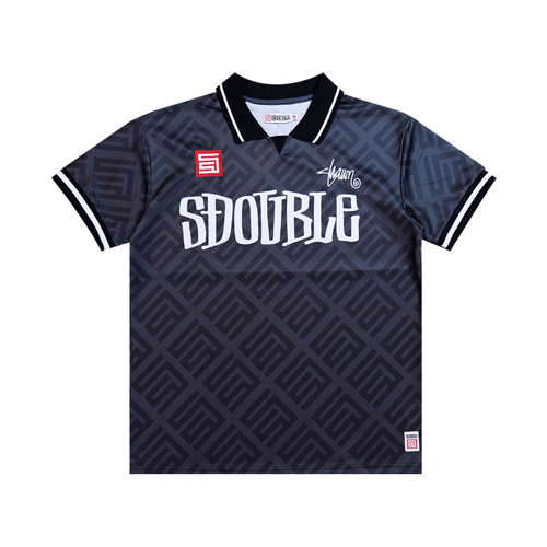 S DOUBLE FOOTBALL JERSEY BLACK