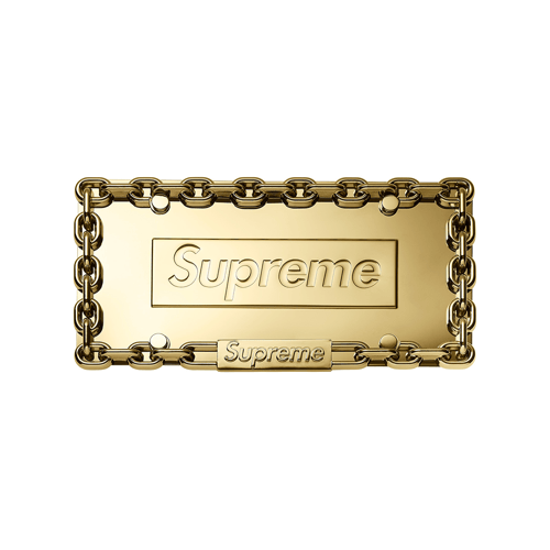 SUPREME CHAIN LICENSE PLATE GOLD