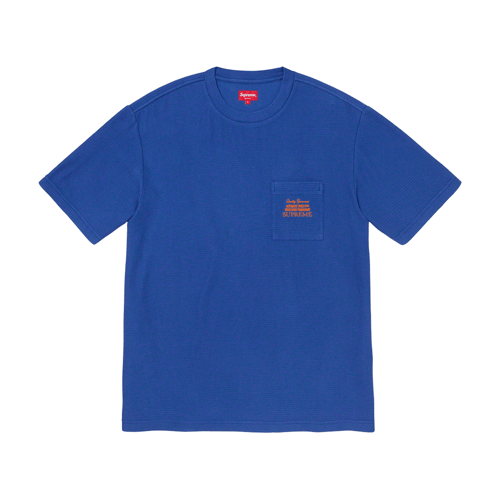SUPREME WAFFLE POCKET FW19 T-SHIRT BLUE