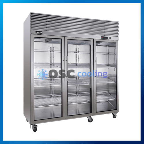 ตู้แช่เย็นแนวตั้งสเตนเลสเกรด 201 บานกกระจก 56.89 คิว [SRC-1852G]