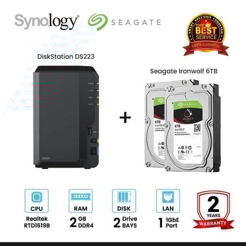 [NEW] Synology DiskStation DS223 2-Bay + Seagate Ironwolf 4TB / 6TB / 8TB