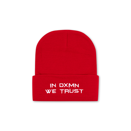 DXMN IN DXMN WE TRUST BEANIE RED
