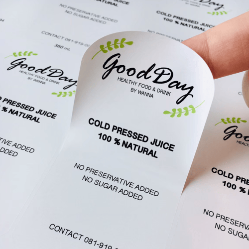 สติ๊กเกอร์  PP ขาวเงา